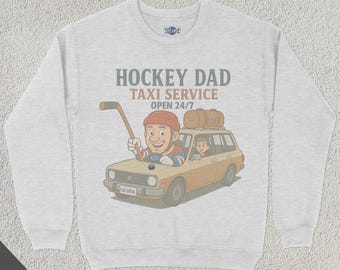 Hockey Dad Taxi Service Retro Sweatshirt, Hockey Dad, Fathers Day Sports, Hockey Pops Gift, Hockey Father Sweater, Father Day Shirt, Dad