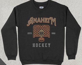 vintage Anaheim Hockey Crewneck, sweat-shirt de sport américain, vêtements de sport américains, cadeau pour fan de hockey, vêtements de hockey, pull vintage, canard