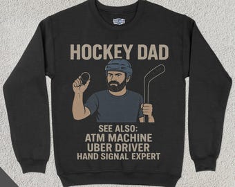 Hockey Dad Funny Retro Sweatshirt, Hockey Dad, Fathers Day Sports, Hockey Pops Gift, Hockey Father Sweater, Father Day Shirt, Dad, Puck Dad
