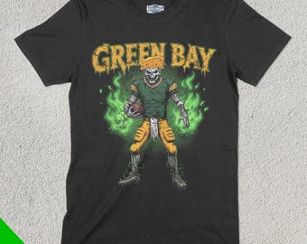 Green Bay voetbalshirt, Amerikaans teamsport-T-shirt, Amerikaanse sportkleding, cadeau voetbalfan, kleding voetballiefhebber, vintage merchandise, verpakker