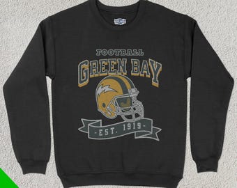 Vintage Green Bay Football Crewneck, American Sports Sweatshirt, US Sports Clothing, Football Fan Gift, Football Lover Apparel, Varsity Crew