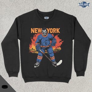 Bluza z kapturem New York Hockey, bluza sportowa Retro Team, odzież sportowa, prezent dla fana hokeja, odzież dla miłośników hokeja, vintage, koszulka Islander