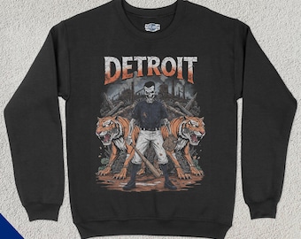 Sudadera de béisbol de Detroit, sudadera de béisbol de Michigan, ropa deportiva, regalo para fanáticos del béisbol, amantes del béisbol, béisbol vintage, tigre
