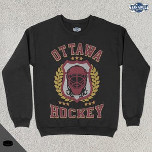 Ottawa Womens Hockey Crewneck, Women Sports Sweatshirt, Female Sports Clothing, Hockey Fan Gift, Hockey Lover Apparel, Vintage Sweater