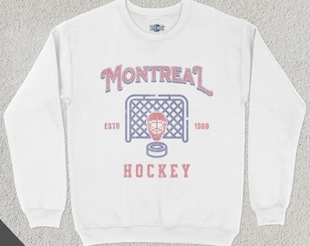 Vintage Montreal Hockey Crewneck, American Sports Sweatshirt, US Sports Clothing, Hockey Fan Gift, Hockey Apparel, Vintage Sweater, Habs