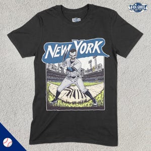 Honkbalshirt New York, Amerikaans teamsport-T-shirt, Amerikaanse sportkleding, cadeau honkbalfan, kleding honkballiefhebber, vintage honkbalmerchandise