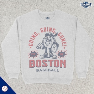 Retro Boston Baseball Sweatshirt, Vintage 70s Mascot Crewneck, Sports Sweater, Baseball Fan Gift, Baseball Lover, 80s Red Sox Merch