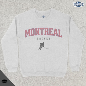 Montreal Hockey Varsity Sweatshirt, College Sports Crewneck, College Sweater, Hockey Fan Gift, Hockey Lover Apparel, Vintage Retro, Canadien