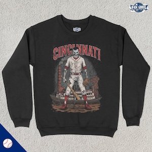 Cincinnati Baseball Crewneck, Ohio Baseball Sweatshirt, Sports Clothing, Baseball Fan Gift, Baseball Lover, Vintage Baseball, Red