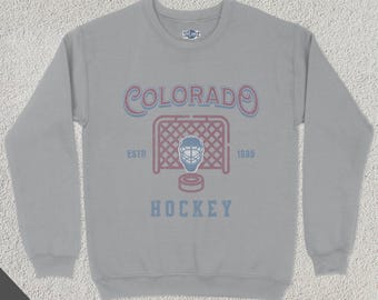 Vintage Colorado Hockey Crewneck, American Sports Sweatshirt, Sports Clothing, Hockey Fan Gift, Hockey Apparel, Vintage Sweater, Avalanche