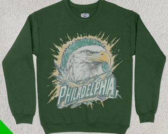 Vintage Philadelphia Eagle Football Crewneck, American Sports Sweatshirt, US Sports Clothing, Football Fan Gift, Football Lover Apparel