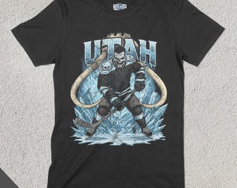 Utah v2 Hockey Shirt, American Team Sports Tee, US Sports Club Clothing, Hockey Fan Gift, Hockey Apparel, Vintage Hockey Shirt, Mammoth Club
