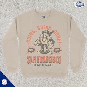 Retro San Francisco Baseball Sweatshirt, Vintage 70s Mascot Crewneck, Sports Sweater, Baseball Fan Gift, Baseball Lover, 80s Giant Merch