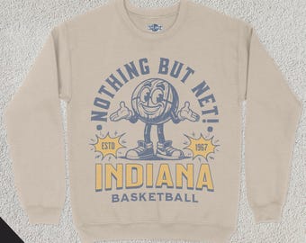 Retro Indiana Basketball Sweatshirt, Vintage 70s Mascot, Sports Sweater, Basketball Fan Gift, Basketball Apparel, 80s Pacer Merch