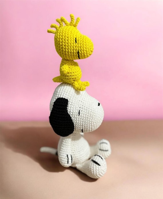 Crochet Snoopy & Woodstock Amigurumi: Handmade Vegan Toy Set