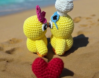 Crochet Kissing Ducks Amigurumi: Valentine's Day Gift, Quack and Lola, Meetquack