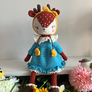 Crochet Deer Amigurumi: Cotton Plush Toy, Nursery Decor