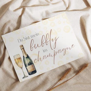 Champagner Postkarte – Geschenk für Freundin – Geschenk für Köche – Geschenk für Frauen, Prosecco-Liebhaber - Geschenk für Genießer