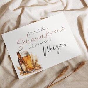 Postkarte Bier Spruch - Lustige Grußkarte - Vatertag - Geschenk für Männer, Bierliebhaber, Partner, Jahrestag - Geschenk für Genießer