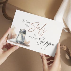 Postkarte Liebe – Geschenk für Partner – Humorvolle Aufmerksamkeit für Freundin, Jahrestag - Geschenk für Köche - Geschenk für Genießer