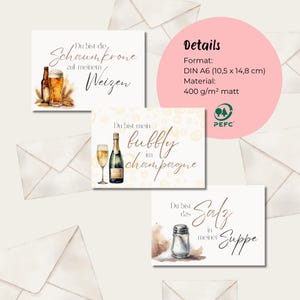 Postkarten Set, Genuss Spruch, Lustige Grußkarte, Geschenk für Freunde, Genussmomente, Postkarte für Genießer, Geschenk zum Geburtstag