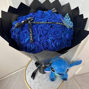 Stitch - Plush Eternal Rose Bouquet. Glitter Roses. Gift for couples for anniversaries, birthdays, and Valentine's Day. Model 2