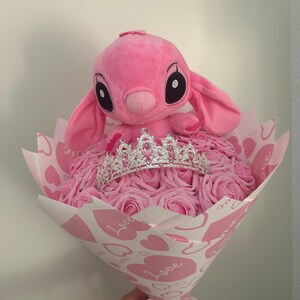 Stitch - Plush Eternal Rose Bouquet. Glitter Roses. Gift for couples for anniversaries, birthdays, and Valentine's Day. image 7