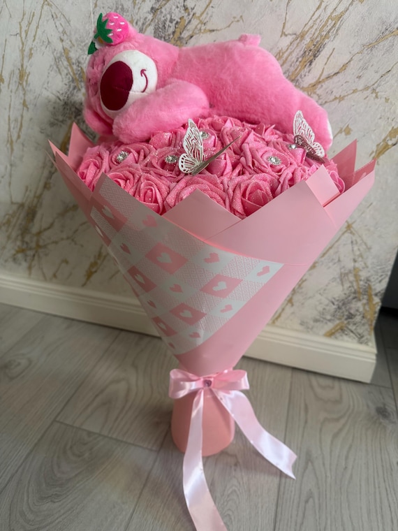 Lotso Plush Eternal Rose Bouquet. Toy Story Roses. Gift for couples for  anniversaries, birthdays, Mother's Day, Valentine's Day.