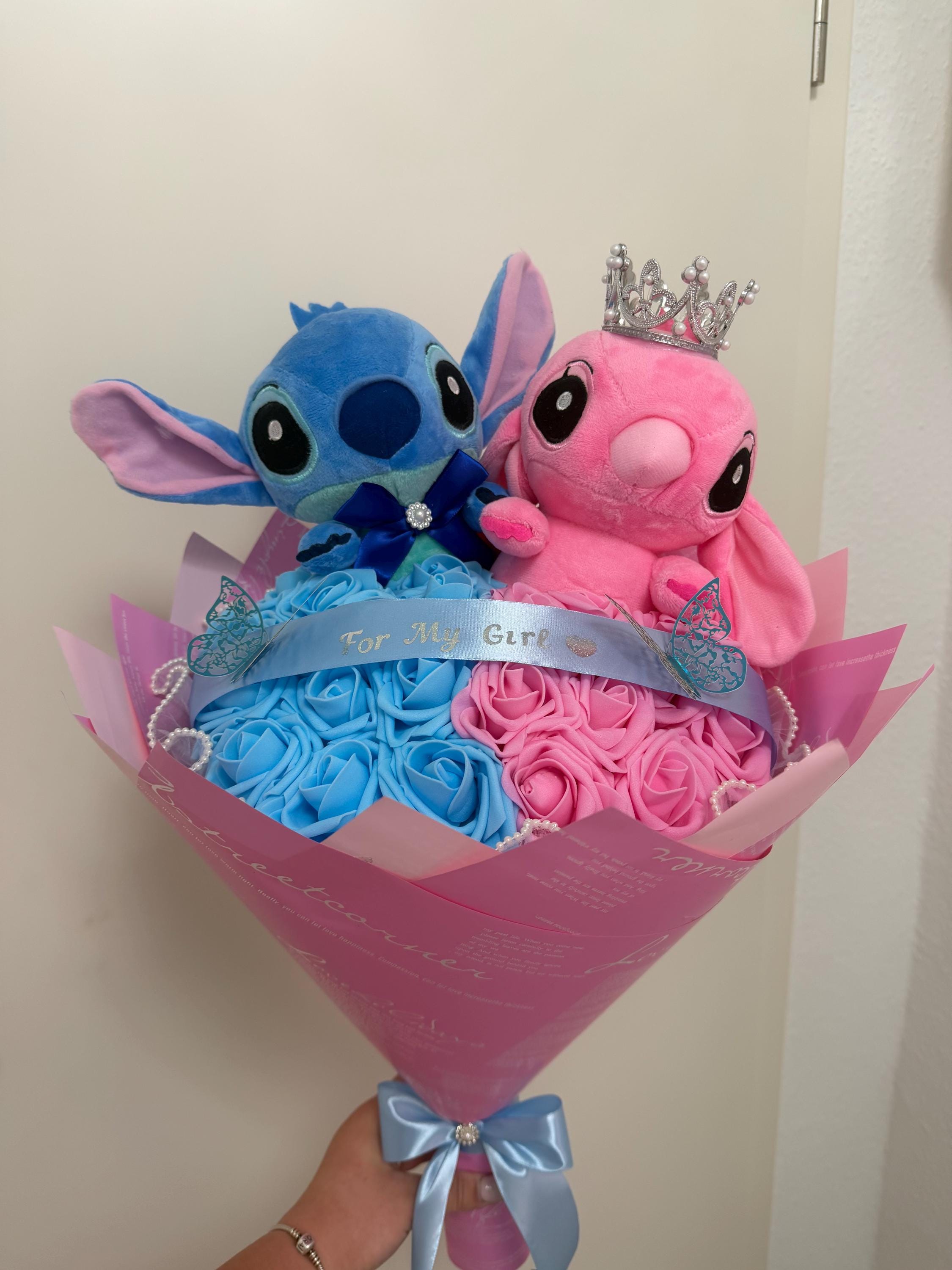 Stitch Eternal Roses Stitch Plush Eternal Rose Bouquet, Gift for Couples for Anniversary ...