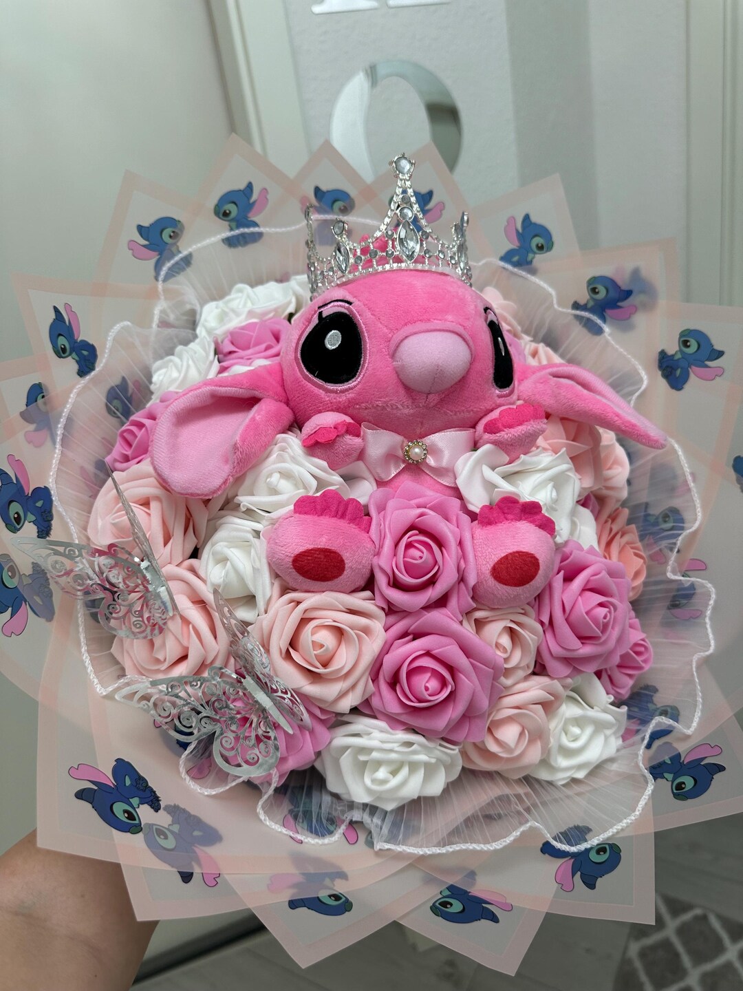 Stitch Eternal Roses Stitch - Plush Eternal Rose Bouquet. Gift for Couples for Anniversary ...