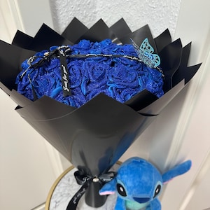 Stitch - Plush Eternal Rose Bouquet. Glitter Roses. Gift for couples for anniversaries, birthdays, and Valentine's Day. image 4