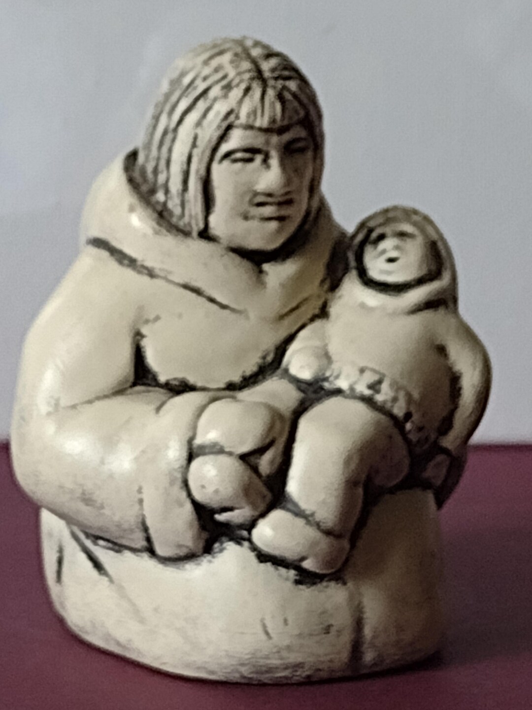 Hand-carved Soapstone Inuit Mother and Child Figurine From Impression ...
