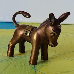 Solid Brass Metal Miniature Donkey of Height 2.5 Inches