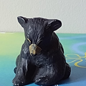 Signed Black Bear Cub Figurine