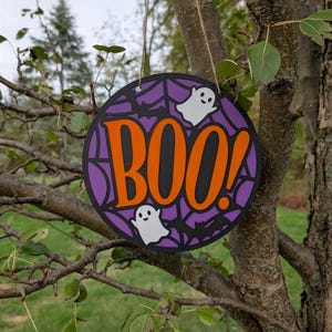 Boo! Halloween-Zeichen | Hängende Wohnkultur | Sofort versandfertig