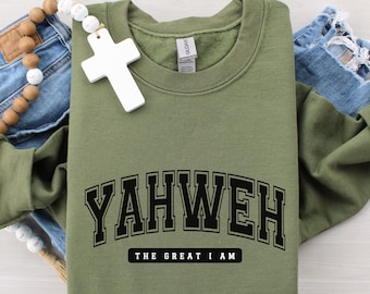 Yahweh Crewneck Sweatshirt: Christian Faith Apparel