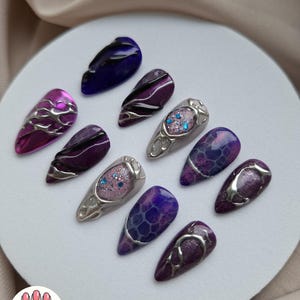 Press on nails set &quot;Purple witch&quot;