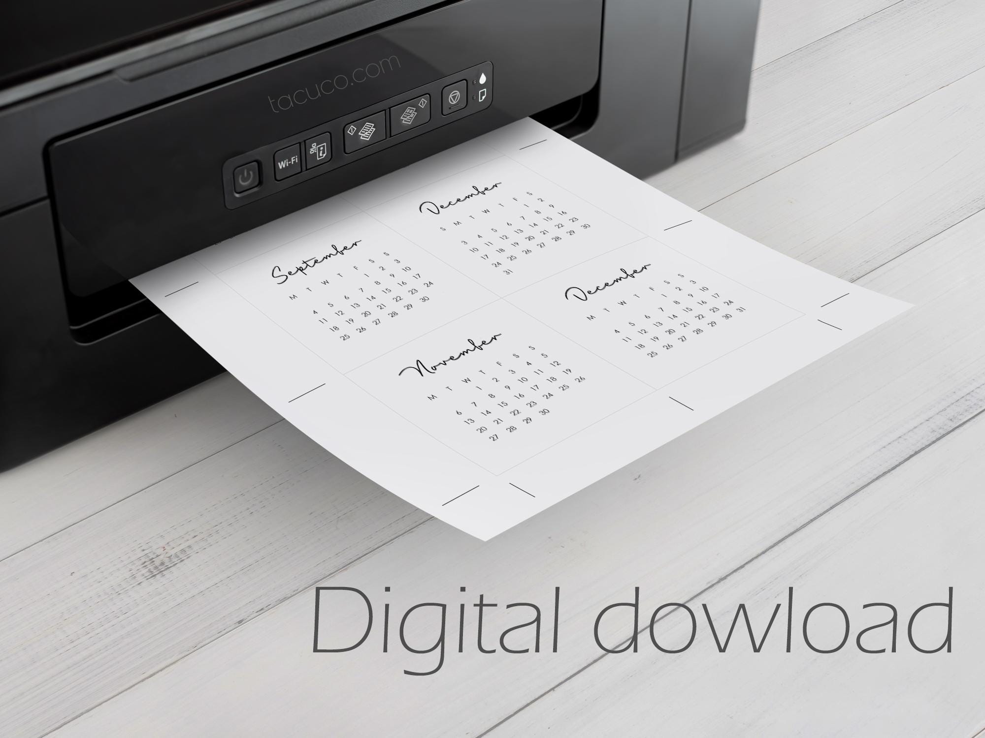 2026 Mini Desk Calendar Printable | 3x3" Monthly Planner | Sunday Start ...