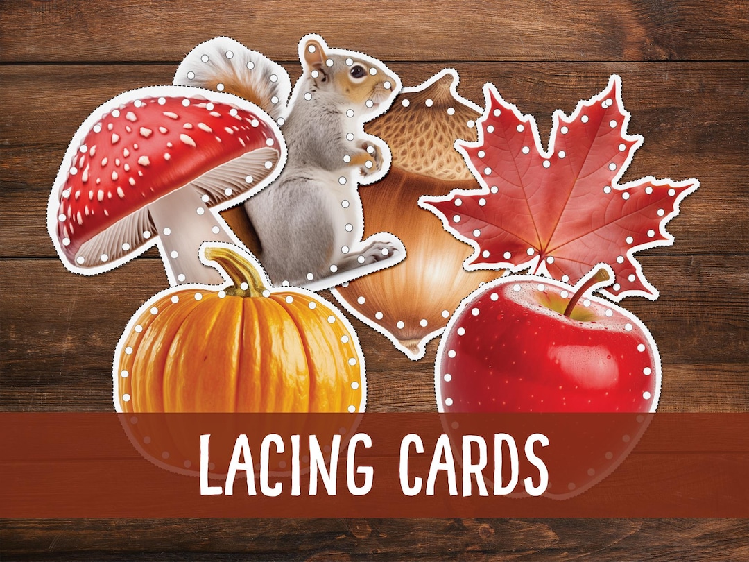 Autumn Lacing Cards: Montessori Fall Activity (digital Download) - Etsy