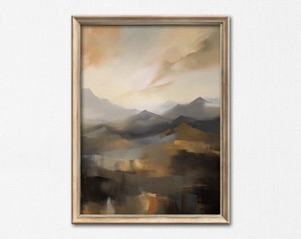 Printable Mountain Wall Art | Abstract Vista | Landscape Painting