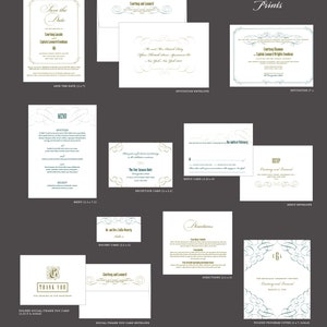 PRINTED or DIGITAL Modern Border Wedding Invitation Set Contemporary Design Print-At-Home Version also available image 4
