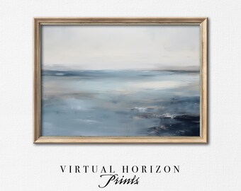 Printable Ocean Wall Art | Abstract Horizon Landscape | Modern Painting