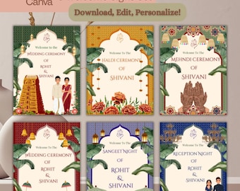 South Indian Wedding Welcome Sign Bundle (Digital Download)