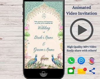 Animated Indian Wedding Video Invitation: Customizable E-Invite (Digital Download)