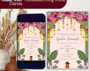 Indian Housewarming Invitation: Animated Griha Pravesh Ceremony (Digital)