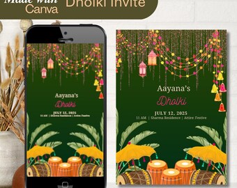 Dholki Invitation: Animated Pakistani Wedding Invite (Digital Download)