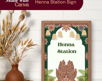 Henna Station Sign: Mehndi Party Decor (PDF)