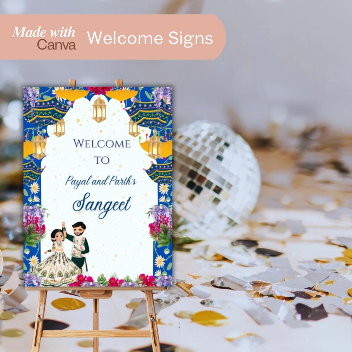 Indian Wedding Welcome Sign Bundle: Editable DIY Template (digital ...