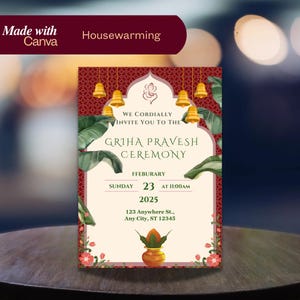 Indiska inflyttningsinbjudan: Animerad Griha Pravesh-ceremoni (digital) bild 4