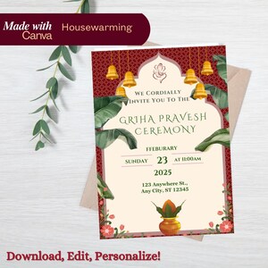 Indiska inflyttningsinbjudan: Animerad Griha Pravesh-ceremoni (digital) bild 5